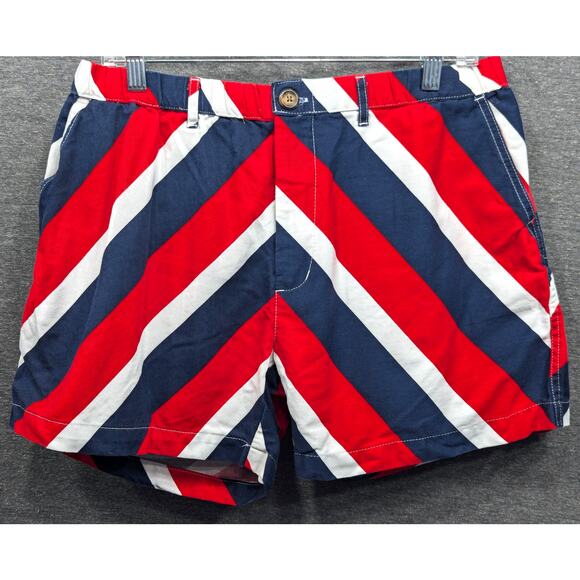 CHUBBIES Mens Shorts - Red/White/Blue, Cotton, Pockets, Size Large - Picture 1 of 6